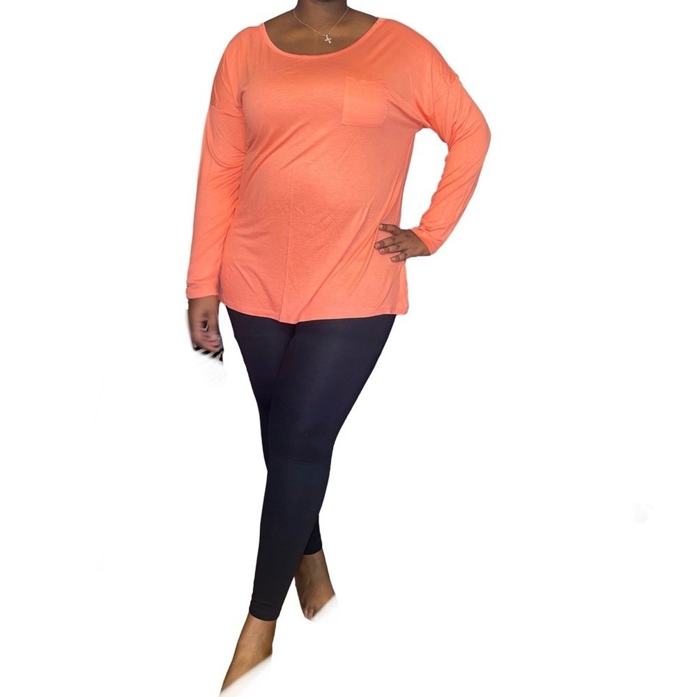 OLD NAVY LONG SLEEVE MODERN TEE - CORAL SIZE XXL (NEW WITH TAGS) A19